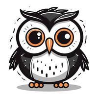 Owl character cartoon isolated on a white background. Vector illustration.