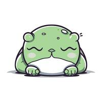 Cute cartoon frog. Vector illustration. Isolated on white background.