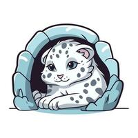 Vector illustration of a cute leopard in an astronauts helmet.