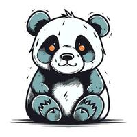 Panda bear. Vector illustration of a panda bear sitting.