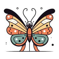 mariposa vector ilustración. mano dibujado garabatear mariposa.