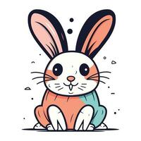 Cute cartoon bunny. Vector illustration for your design. Happy easter.