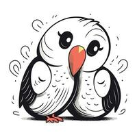 Cute cartoon parrot. Vector illustration on a white background.