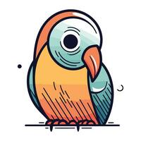 Cute parrot icon. Vector illustration isolated on white background.