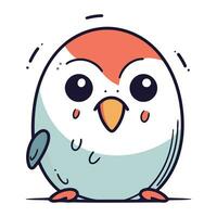 Cute cartoon penguin. Vector illustration in doodle style.