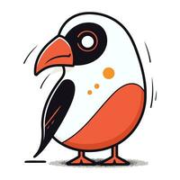 Bullfinch vector illustration. Cute cartoon bullfinch.