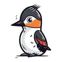 linda dibujos animados pingüino. vector ilustración. aislado en blanco antecedentes.