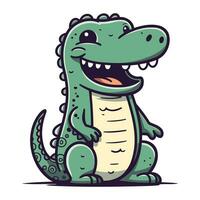 Cartoon crocodile. Vector illustration of a funny crocodile.