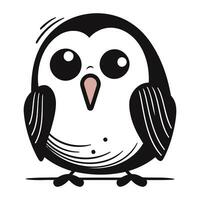 cute cartoon penguin on a white background. vector illustration.