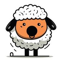 Cute cartoon sheep. Vector illustration isolated on a white background.