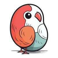 Vector illustration of a cute cartoon bird. Isolated on white background.