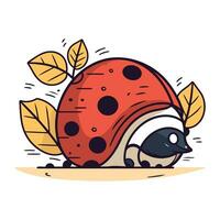 Cartoon ladybug and hedgehog. Cute vector illustration.