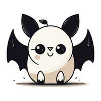 Cute cartoon vampire bat. Vector illustration. Isolated on white background.