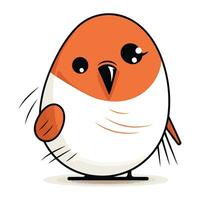 Cute cartoon bird. Vector illustration isolated on a white background.