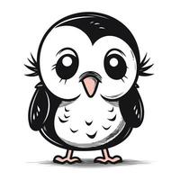 Cute cartoon owl isolated on a white background. Vector illustration.