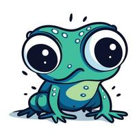 Cute cartoon frog isolated on a white background. Vector illustration.