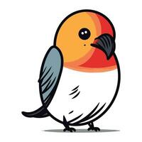 Vector Illustration of a cute little Bullfinch in cartoon style