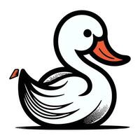 Vector illustration of a swan on a white background. Vector illustration.