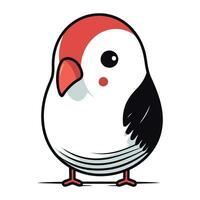 Cute cartoon bird isolated on a white background. Vector illustration.