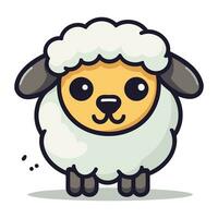 Sheep cute cartoon character vector illustration. Cute cartoon sheep character.