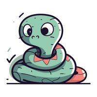 Cute cartoon snake. Vector illustration isolated on a white background.