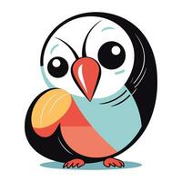 Cute cartoon penguin. Vector illustration isolated on white background.