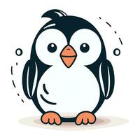 Penguin vector illustration. Cute cartoon penguin character.