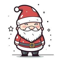 Cartoon Santa Claus standing and smiling. Vector illustration of Santa Claus.