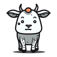 Cute cow cartoon character vector illustration isolated on white background. Cute cartoon cow.