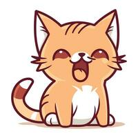 Angry Cartoon Cat Vector Illustration. Isolated On White Background