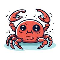 Cute cartoon crab. Vector illustration. Isolated on white background.