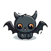 Cute little bat character vector illustration design. Halloween cartoon style.