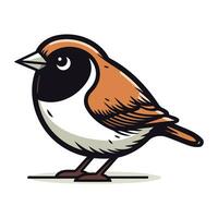 Funny sparrow isolated on a white background. Vector illustration.