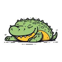 Crocodile. Cute cartoon character. Vector illustration.