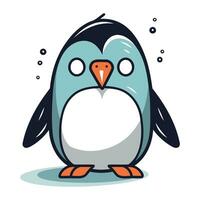 linda pingüino vector ilustración. linda dibujos animados pingüino.