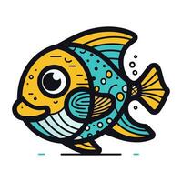 pescado icono. vector ilustración. aislado en un blanco antecedentes.