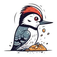 Woodpecker. Vector illustration of a cartoon woodpecker.