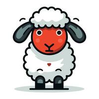 Cute Sheep Cartoon Mascot Character Vector Icon Illustration Design