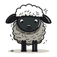 Cute cartoon sheep character. Vector illustration of a cute sheep.