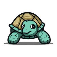 Cute turtle character cartoon isolated on white background. Vector illustration.