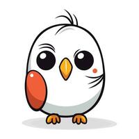 Cute cartoon parrot. Vector illustration. Isolated on white background.