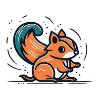 Cute squirrel. Cartoon character. Vector illustration for your design.