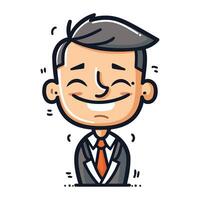 Businessman Smiling   Cartoon Vector Illustration