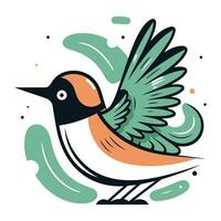 Vector illustration of a bird. Hand drawn doodle style.