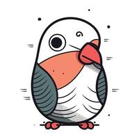 Cute cartoon parrot isolated on white background. Vector illustration.