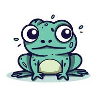 Cute cartoon frog. Vector illustration. Isolated on white background.