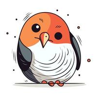 Cute little bird. Vector illustration in cartoon style. Isolated on white background.