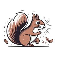 Squirrel icon. Vector illustration of a squirrel in cartoon style.