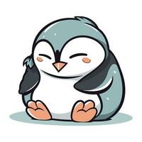 Cute penguin cartoon vector illustration. Cute cartoon penguin.