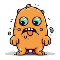 Funny cartoon monster. Vector illustration isolated on a white background.